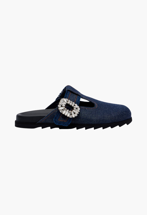 Slidy Viv Embellished Denim Mules